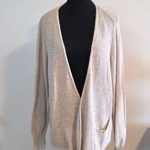 Eileen Fisher Cream Open Front Cardigan